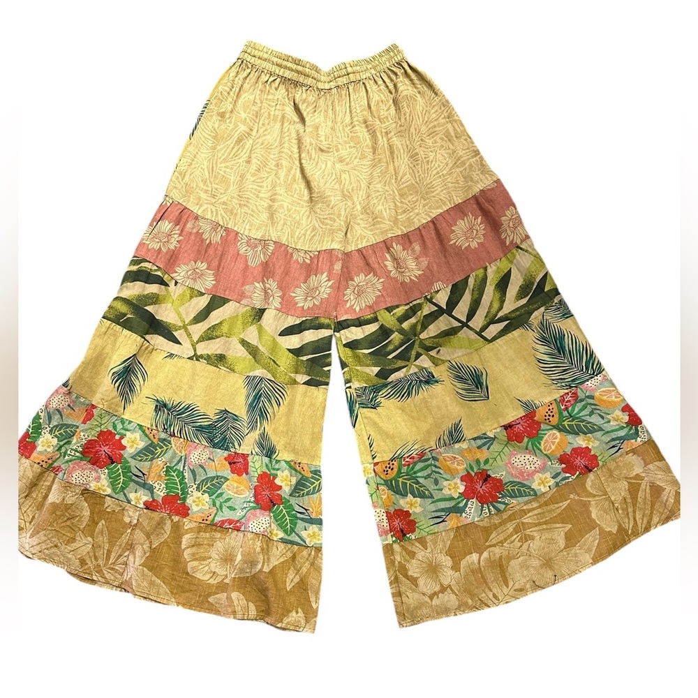 NWT. Sacred Threads Patchwork Pants S/M. 223607. BL/RD 14 - Picture 2 of 2